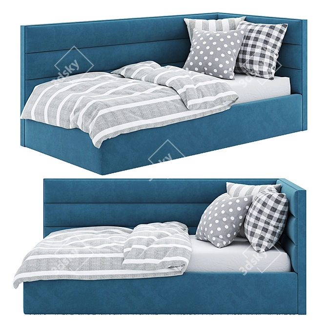 Modern Brown Bed Frame 3D model image 1