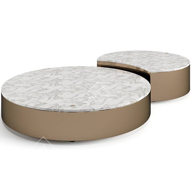 Moon Coffee Tables Set Luxence 3D model image 5