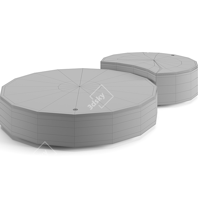 Moon Coffee Tables Set Luxence 3D model image 7