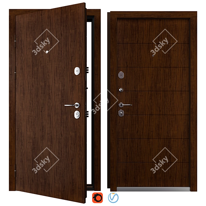  Bulat 156 Metal Entrance Door 3D model image 1