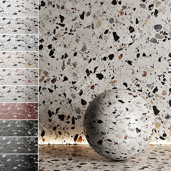 Seamless Terrazzo Marble Textures 3D model image 1