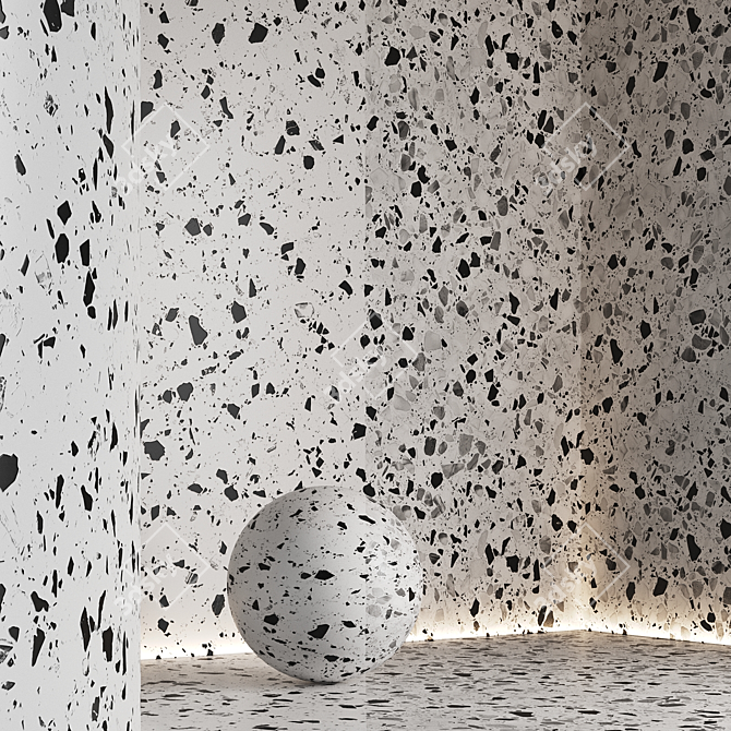 Seamless Terrazzo Marble Textures 3D model image 2