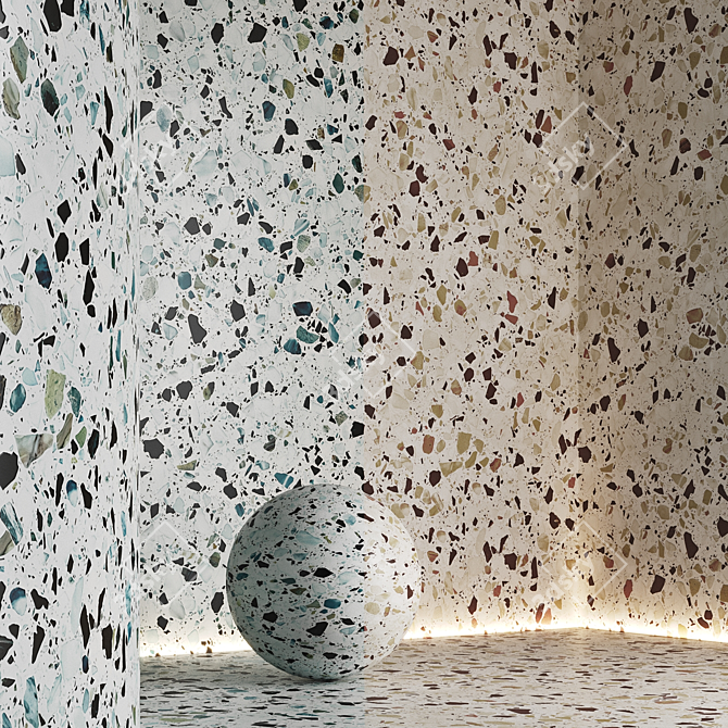 Seamless Terrazzo Marble Textures 3D model image 3