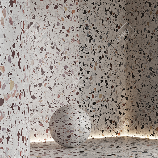 Seamless Terrazzo Marble Textures 3D model image 4