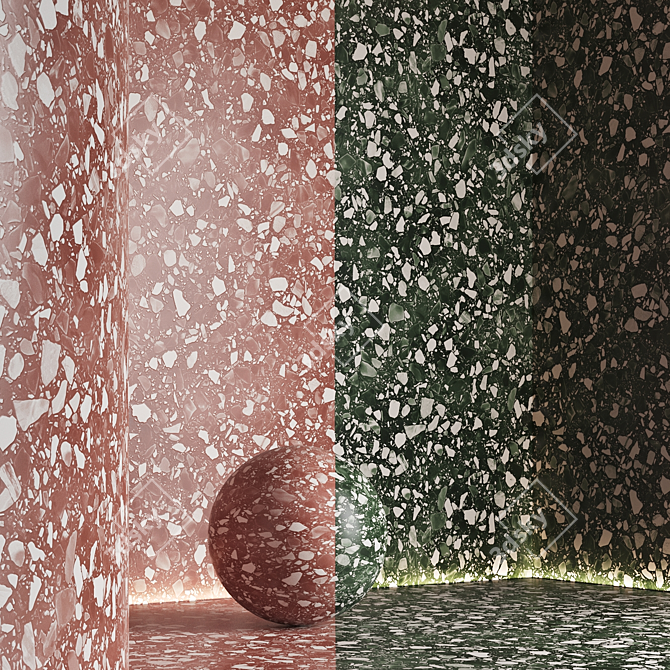 Seamless Terrazzo Marble Textures 3D model image 5