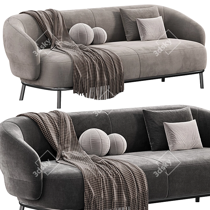 Elegance in Juliet Fabric Sofa 3D model image 3