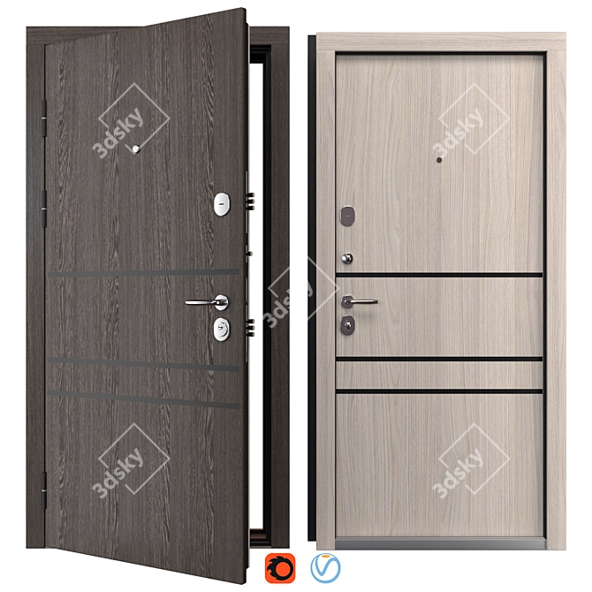 Security Metal Door (Bulat) Bundle 3D model image 1