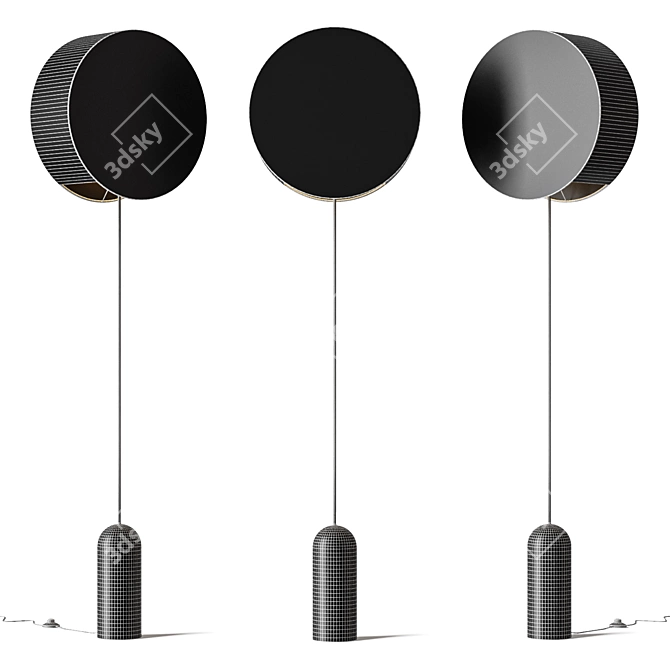 Sleek Modern Pendolo Floor Lamp 3D model image 3