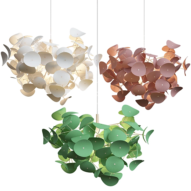 Modern Leaf Suspension Lamps 3D model image 1