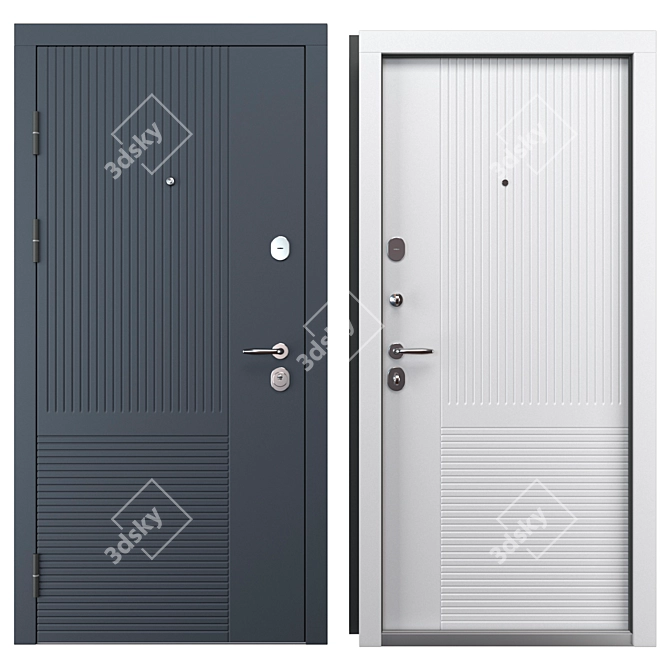 Premium Metal Entry Door 231 3D model image 3