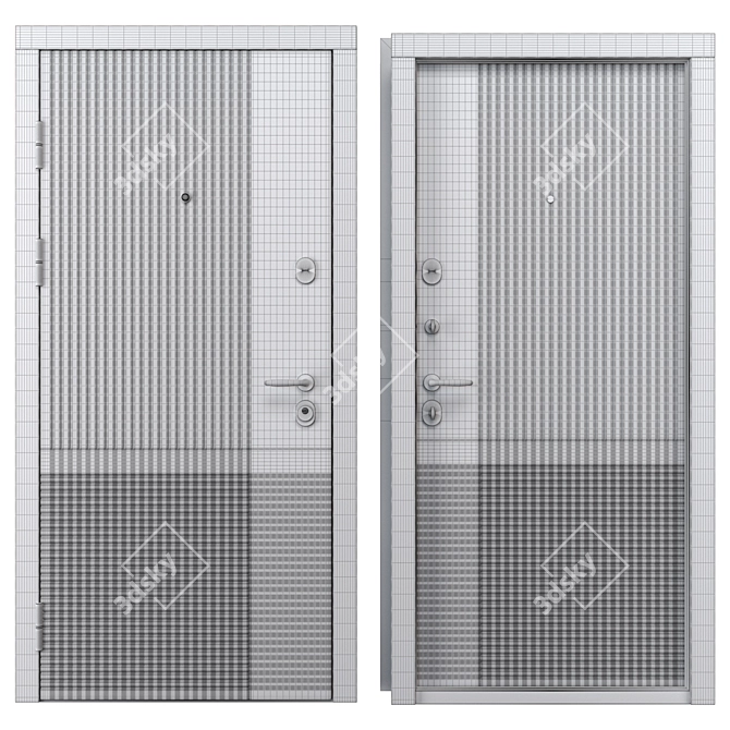 Premium Metal Entry Door 231 3D model image 4