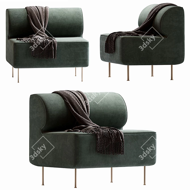 Contemporary Eave Dining Armchair 3D model image 3