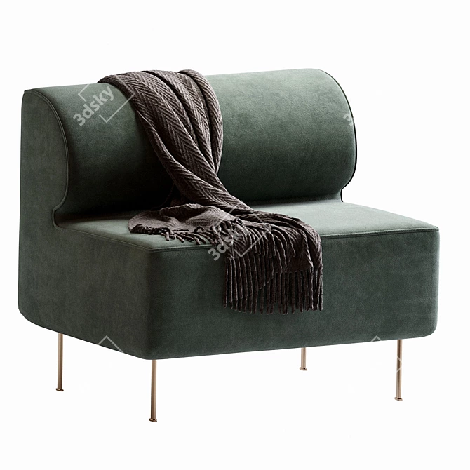 Contemporary Eave Dining Armchair 3D model image 5