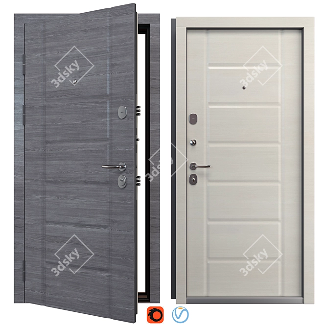Title: Bulat Metal Entry Door 3D model image 1