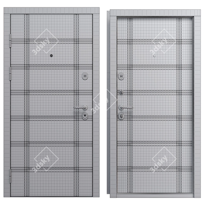 Title: Bulat Metal Entry Door 3D model image 4