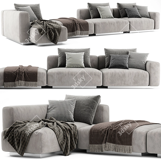 Modern Flexform Lario Chaise Longue 3D model image 1