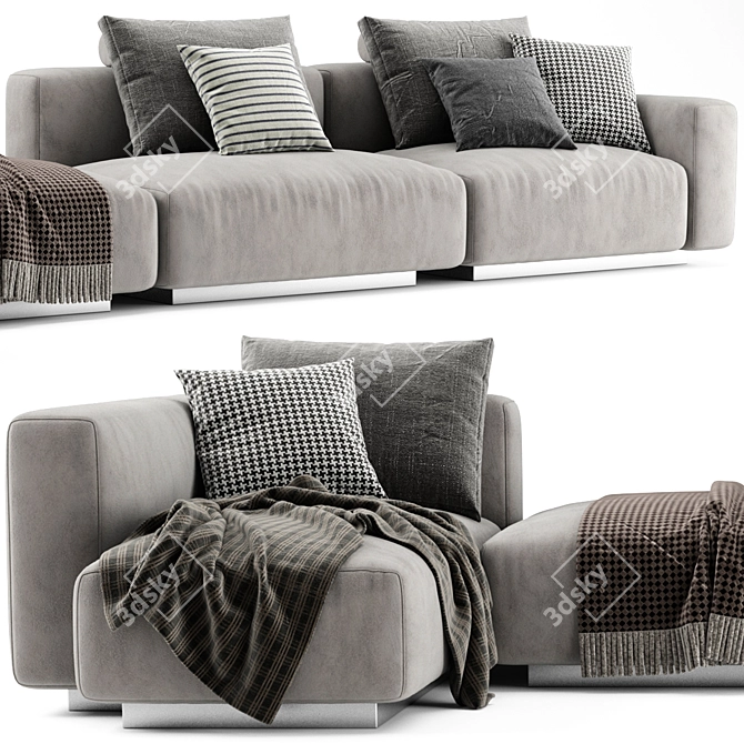 Modern Flexform Lario Chaise Longue 3D model image 2