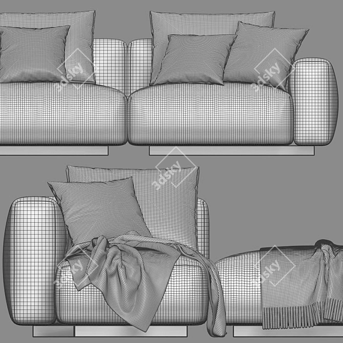 Modern Flexform Lario Chaise Longue 3D model image 5