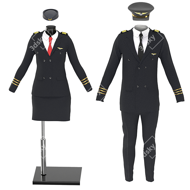 Retro Pilot Suit 3D Model 3D model image 1