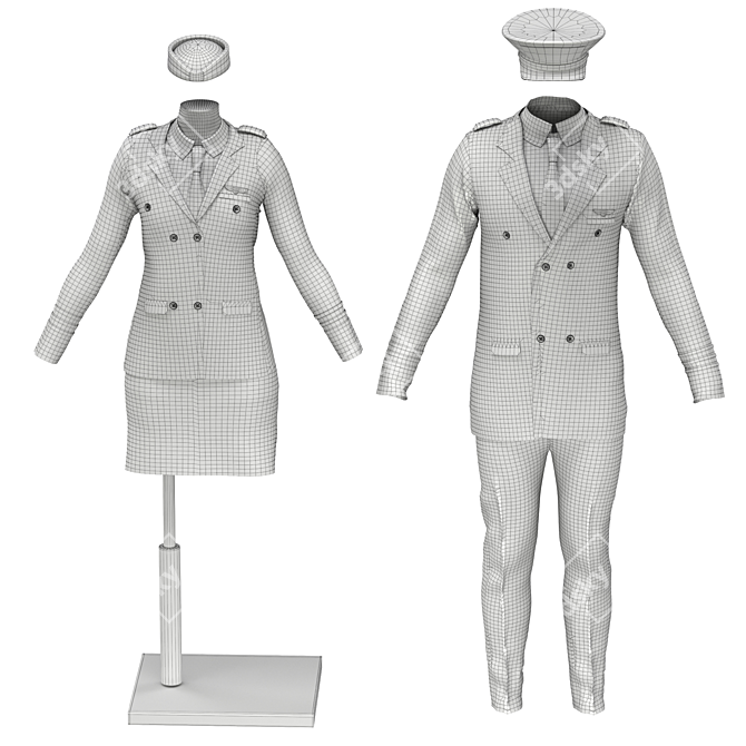Retro Pilot Suit 3D Model 3D model image 3