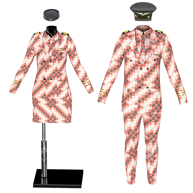 Retro Pilot Suit 3D Model 3D model image 4