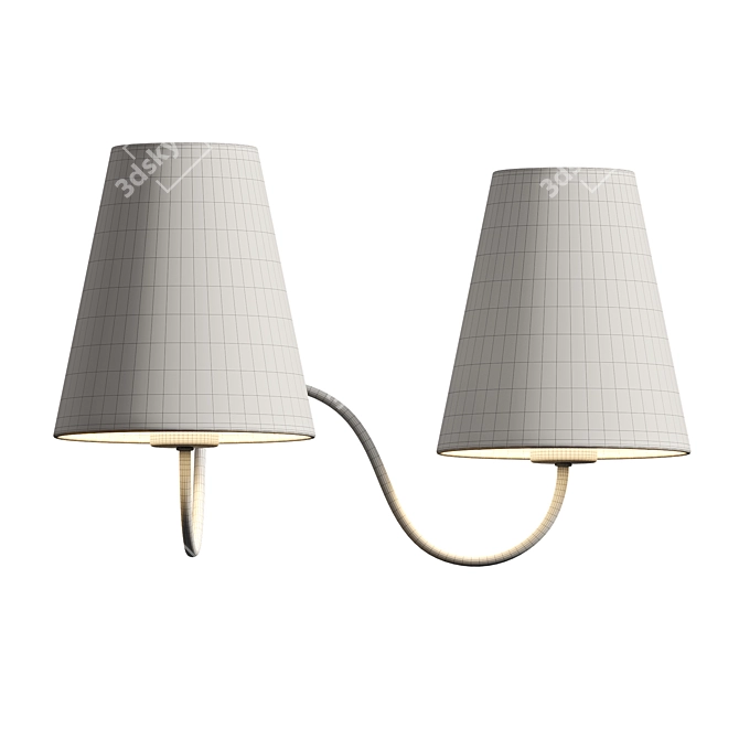 Raw Brass 2-Arm Wall Light 3D model image 4