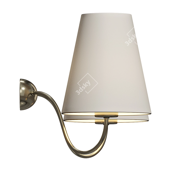 Raw Brass 2-Arm Wall Light 3D model image 5