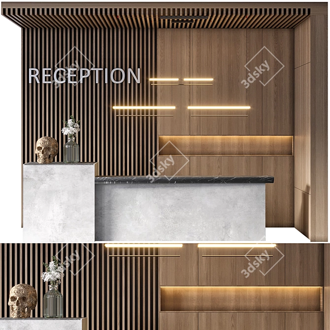 Modern Reception Desk Design Download 3D model image 1