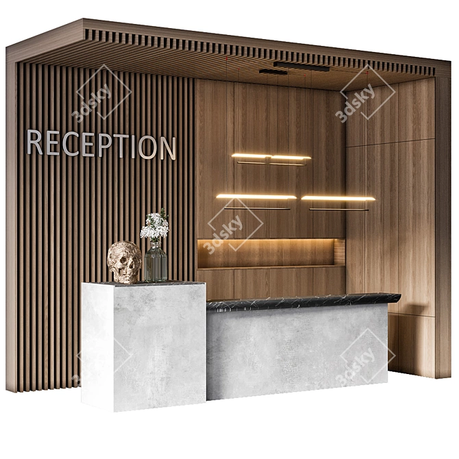 Modern Reception Desk Design Download 3D model image 2