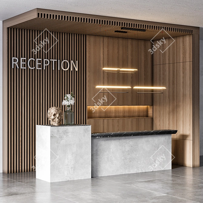 Modern Reception Desk Design Download 3D model image 4