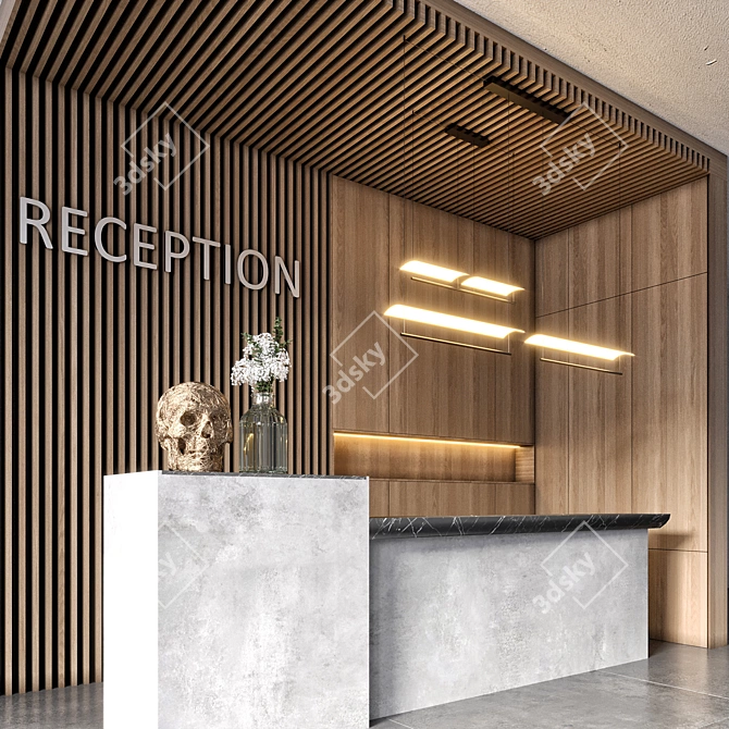 Modern Reception Desk Design Download 3D model image 5