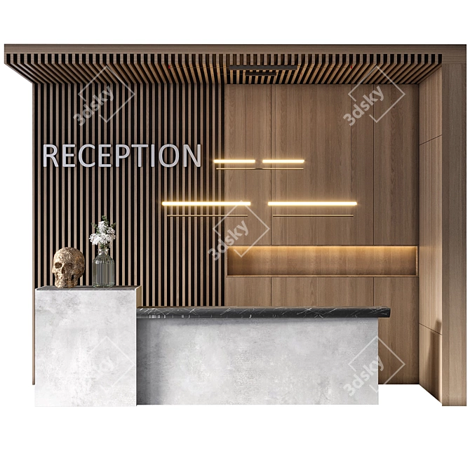 Modern Reception Desk Design Download 3D model image 6