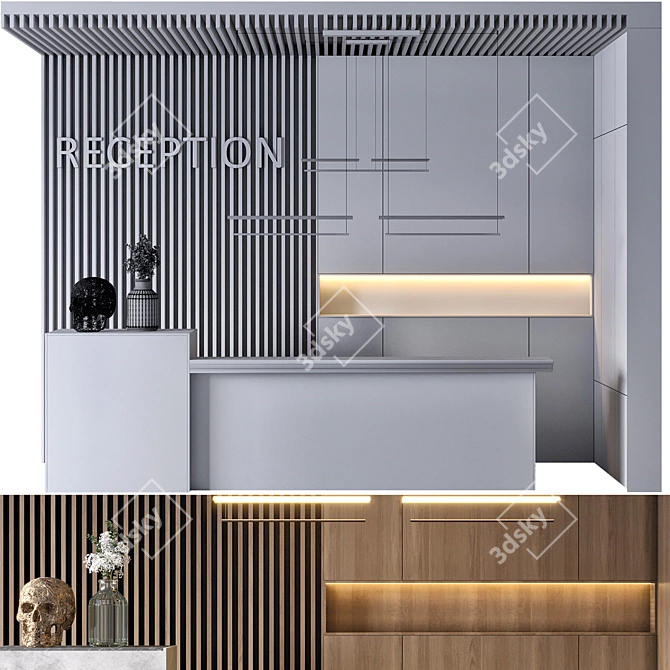 Modern Reception Desk Design Download 3D model image 7