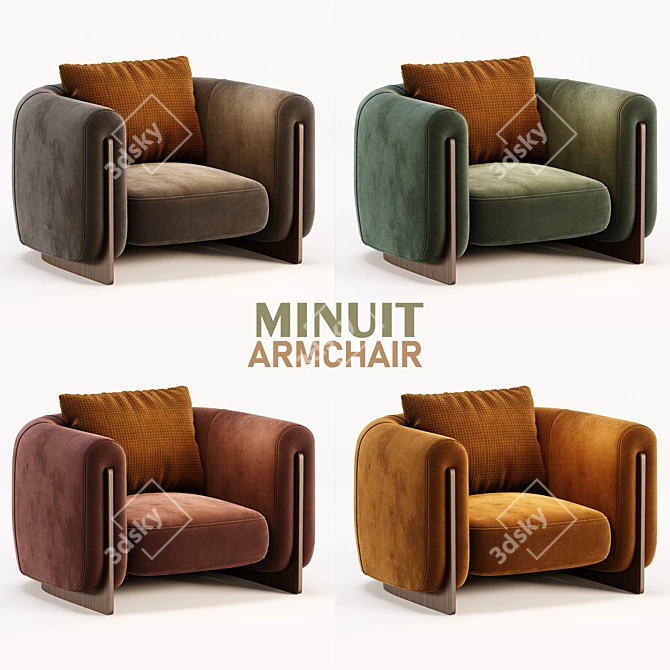 French Design Minuit Armchair Beauty 3D model image 2