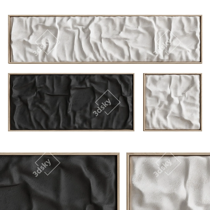 Fabric Texture Relief Wall Art 3D model image 1
