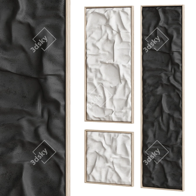 Fabric Texture Relief Wall Art 3D model image 2