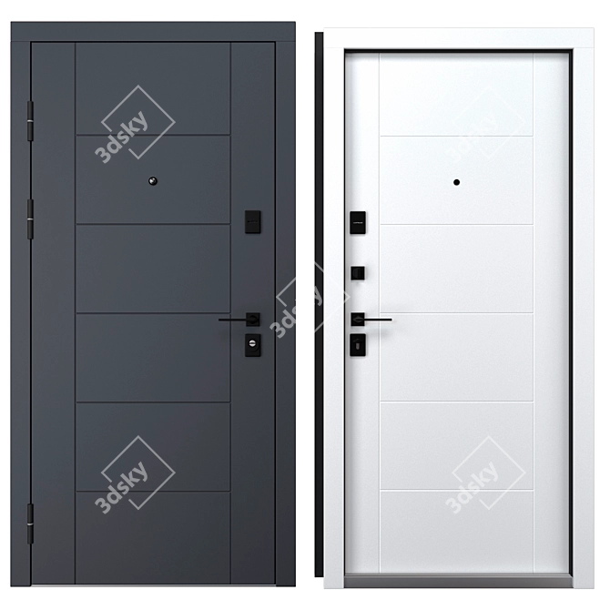 Parallel Berez Metal Entry Door 3D model image 3