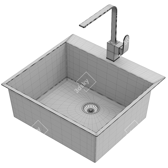 Modern Sink Model Air100N-G 3D model image 7