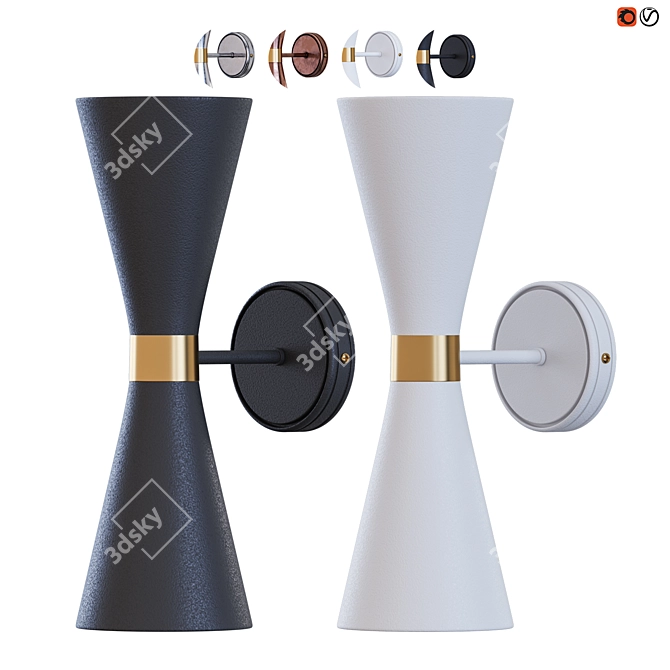 Sleek Metal Vanity Lamp 3D model image 1