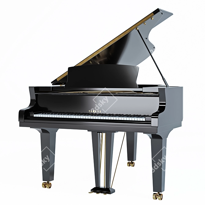 Yamaha S7X Premium Piano Bundle 3D model image 2