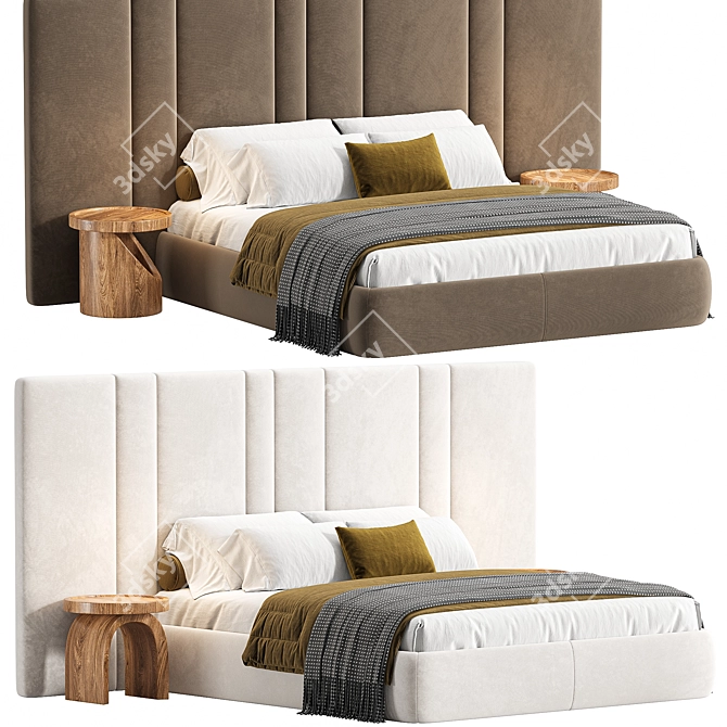 Brown Bafia Bed 2015 Corona 3D model image 1