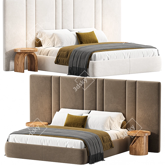 Brown Bafia Bed 2015 Corona 3D model image 2