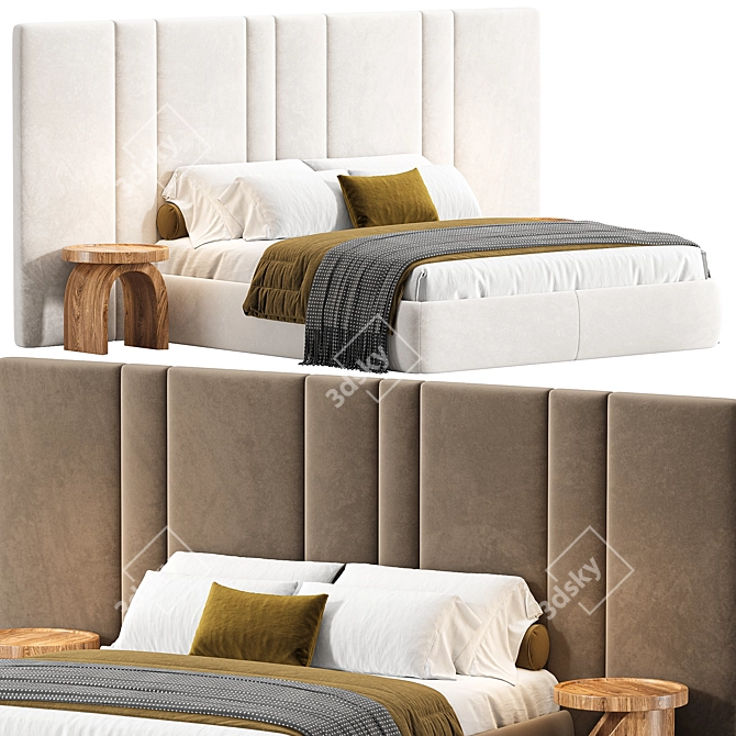 Brown Bafia Bed 2015 Corona 3D model image 3