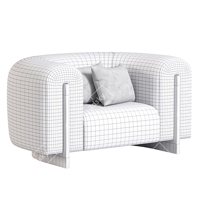 Modern Armchair by French Designer 3D model image 3