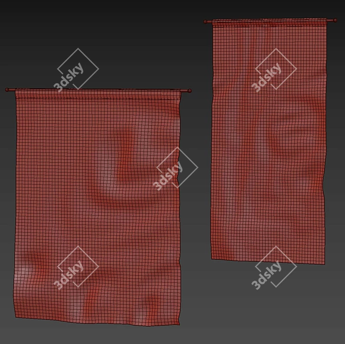 Silk-Printed Cotton Canvas Tapestry 3D model image 8