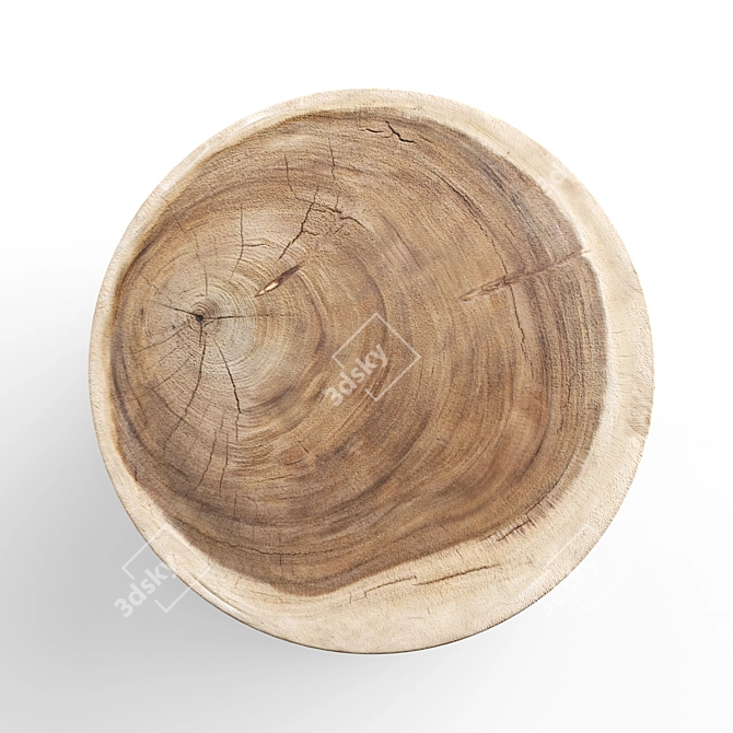 Natural Uniqwa Abuja Stool 3D model image 2
