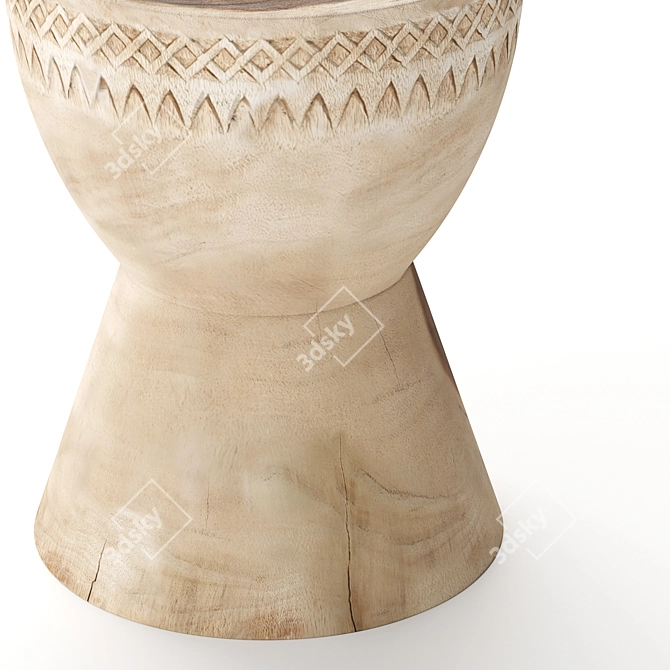 Natural Uniqwa Abuja Stool 3D model image 3