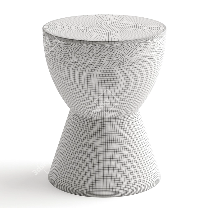 Natural Uniqwa Abuja Stool 3D model image 6