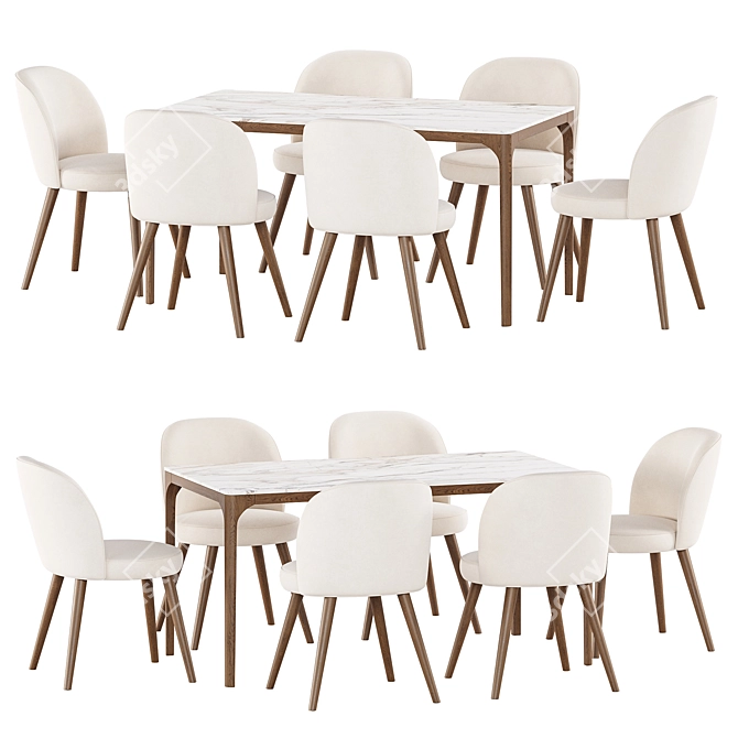 Modern Dining Set Collection 3D model image 1