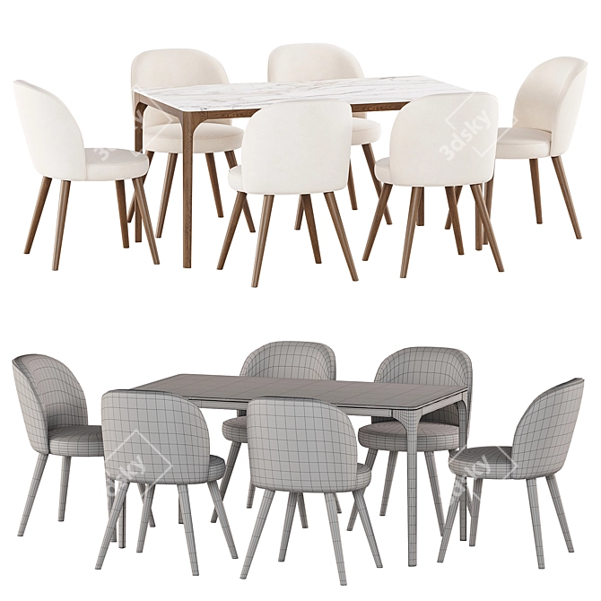 Modern Dining Set Collection 3D model image 4